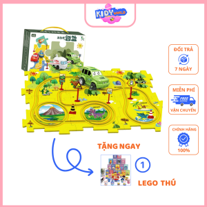 Đồ Chơi Ô Tô , Xếp Hình Đường Ray Lắp Ghép Cảm Biến Kidy World, Lắp ghép 5 Chi Tiết Sáng Tạo Cho Bé (KD05)