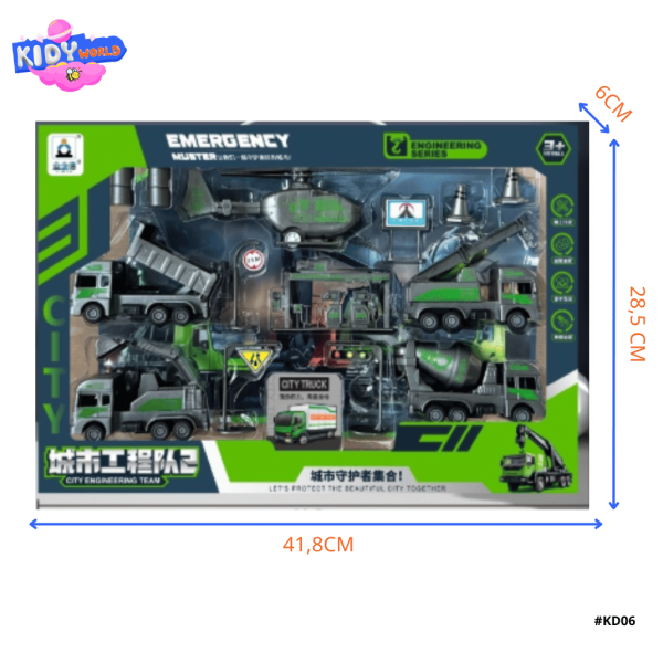 Bộ đồ chơi cho bé, đồ chơi xe công trình Kidy World KD06 - Hình ảnh 8