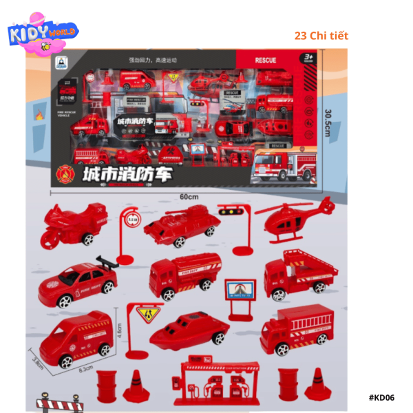 Bộ đồ chơi cho bé, đồ chơi xe công trình Kidy World KD06 - Hình ảnh 5