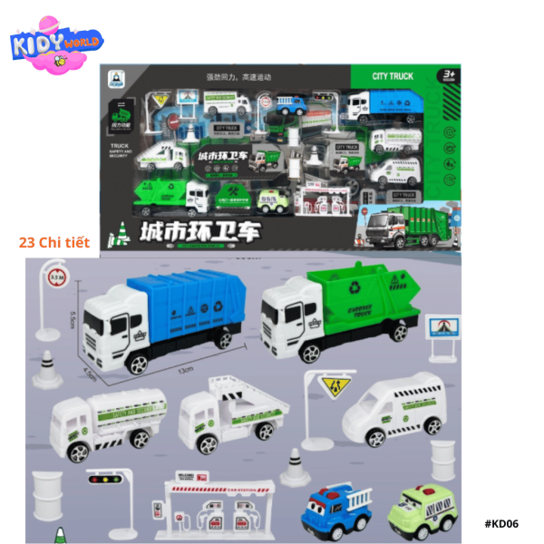 Bộ đồ chơi cho bé, đồ chơi xe công trình Kidy World KD06 - Hình ảnh 2