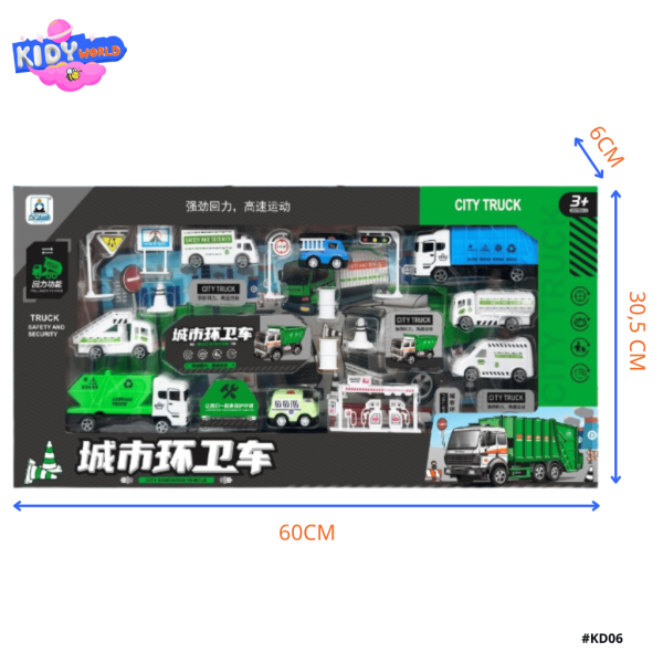 Bộ đồ chơi cho bé, đồ chơi xe công trình Kidy World KD06 - Hình ảnh 3