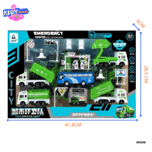 Bộ đồ chơi cho bé, đồ chơi xe công trình Kidy World KD06 - Hình ảnh 6
