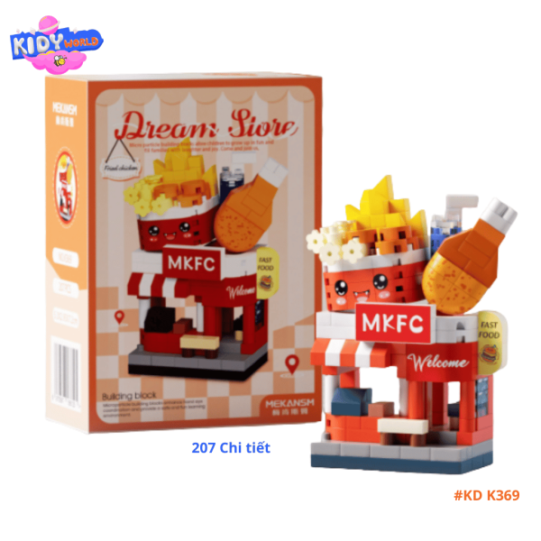Đồ chơi lego Dream Shop Micro Building Blocks , lego lắp ráp Kidy World, bộ lego cửa hàng tiện lợi nhiều chi tiết - Hình ảnh 3