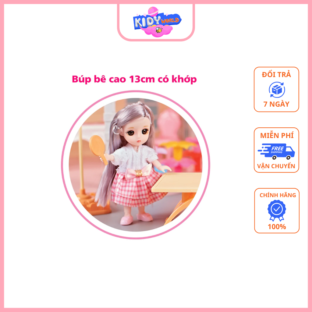 Bộ Ngôi Nhà Búp Bê Khổng Lồ Có Ống Khói - Hình ảnh 5