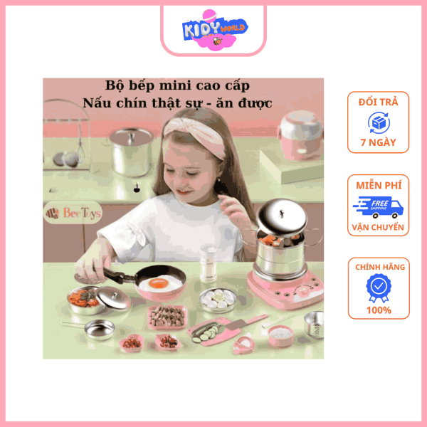 Bộ đồ chơi nấu ăn nhà bếp màu hồng bắt mắt - Hình ảnh 4