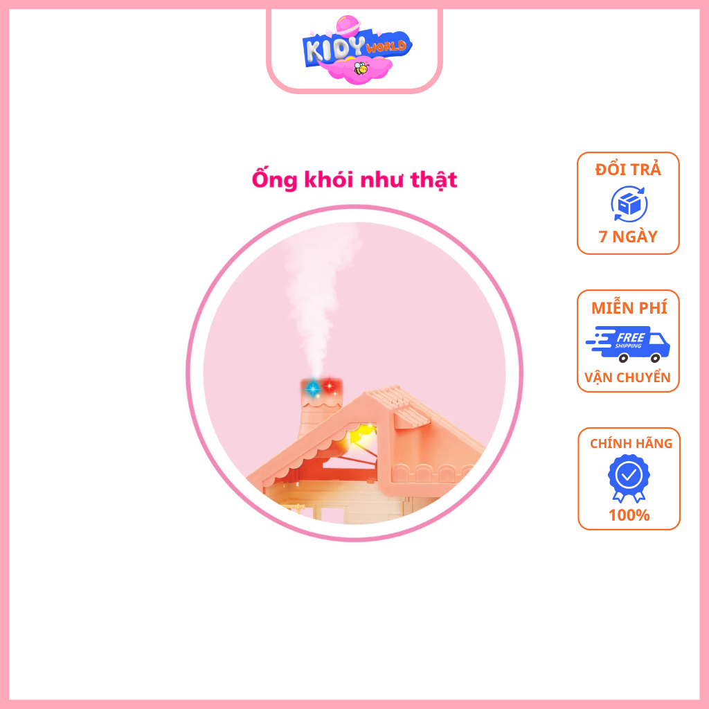 Bộ Ngôi Nhà Búp Bê Khổng Lồ Có Ống Khói - Hình ảnh 3